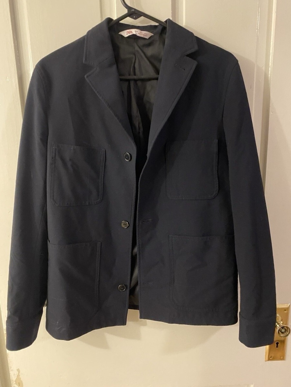 Zara Dark Navy Two-Button Patch Pocket Blazer - Picture 3 of 6